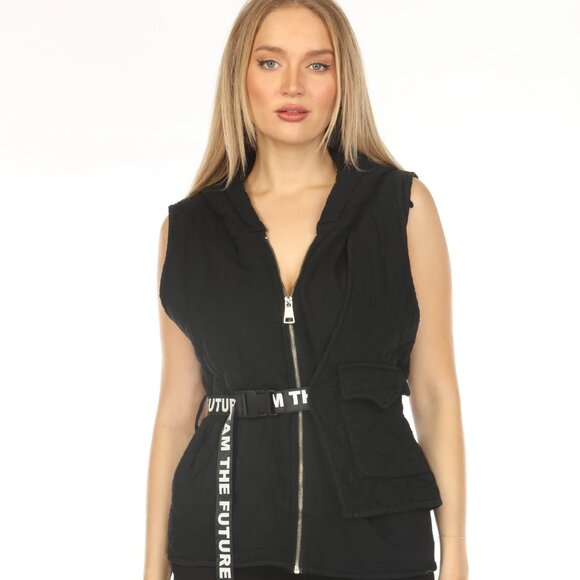 Black Future Dream Quilted Vest - Picture 1 of 5